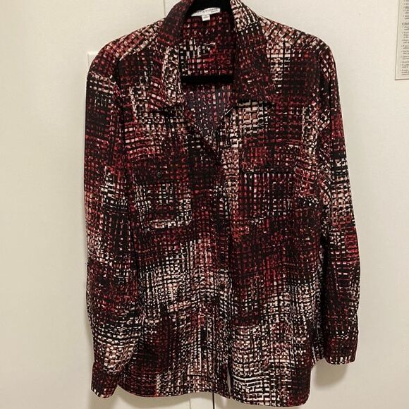 Notations Woman Plus Size Blouse with button front and Long Sleeves. Size 1X. - Picture 1 of 8